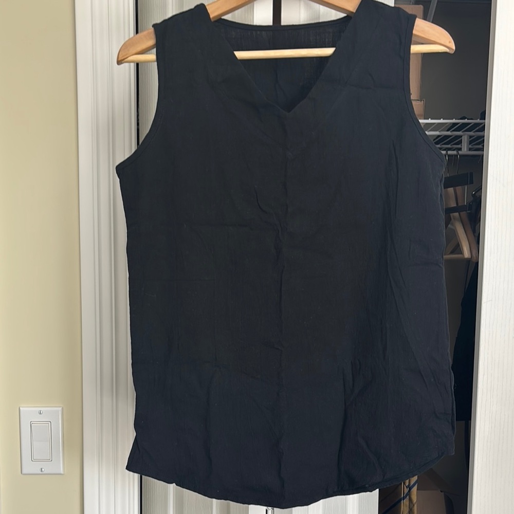 Black Sleeveless  cotton Top